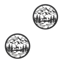 2Pcs Iron Hollow Wall Hanging Black Metal Outdoor Indoor Decor