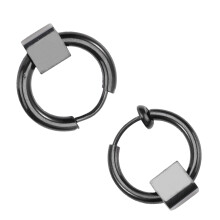 2Pcs Lightweight Male Ear Clips Black Stainless Steel Chic Ear Jewelry