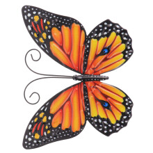 2Pcs Yellow Iron Butterflies Craft Adornment for Indoor Outdoor Wall