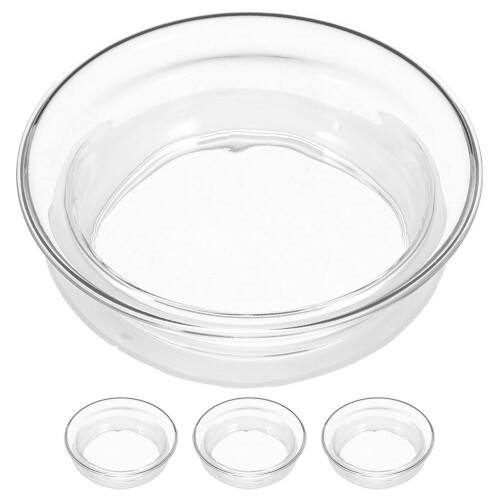 4Pièces Couvercles Blancs En Verre Silicone Étanches Pour