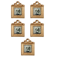 5Pcs Vintage Resin Picture Frames Golden Bedroom Decorative Holders