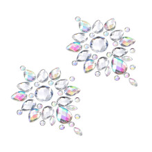 woman face gems festival crystal glitter delicate sticker
