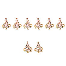 8Pcs Christmas Napkin Rings Gold Stainless Steel Xmas Tree Party Decor