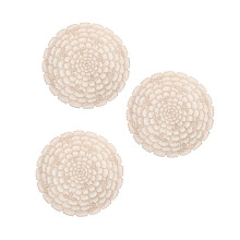 3Pcs Golden Round Insulated Place Mats PVC Kitchen Table Decor