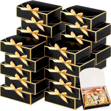 10 schwarze Geschenkschachteln mit Deckel, Geschenkschachteln für Trauzeugen, 20,3 x 20,3 x 10,2 cm, mattes Luxus-Finish