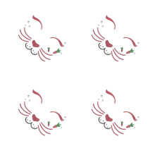 4Pcs Multi Color Cute Bunny Face Stickers PVC Crystal Party Decoration