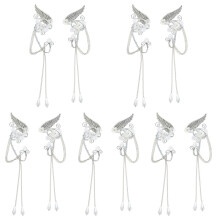 5Pairs Elegant Silver Fairy Ear Cuffs Costume Earrings for Women