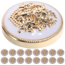 Mlins 20 Pcs Fastener Metal Buttons 1.00x1.00x0.50cm White
