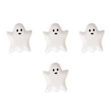 4Pcs White Ceramic Jewelry Storage Tray Halloween