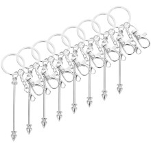8Pcs Bar Keychains Metal White Reusable for Bag and Key