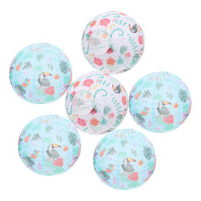 6Pcs Large Paper Lanterns Hanging Decor for Tropical Hawaii Party