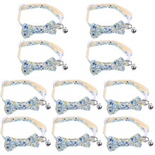 10Pcs Cat Collar Adjustable Bow Tie with Bell for Pets