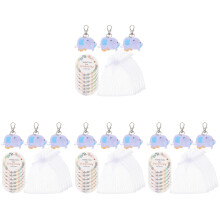 120Sets Baby Shower Elephant Key Chain Party Favors Colorful Decor