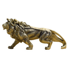 1Pc Golden Resin Lion Tabletop Adornment Creative Feng Shui Decor