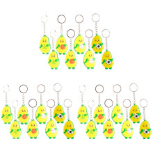 24Pcs Avocado Keyrings Multi Color Car Keychain Backpack Pendant Gifts