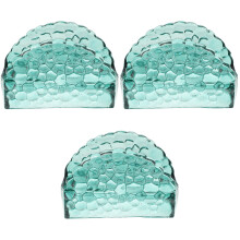 3Pcs Dark Green Glass Paper Holder Stylish Napkin Rack for Bathroom