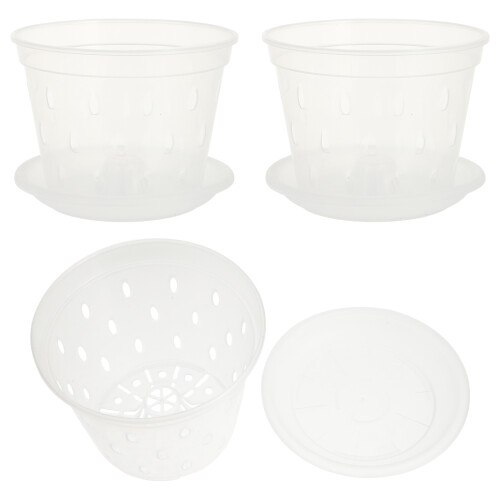 Clear Potting Pot Transparent Plastic Hanging 3 Sets