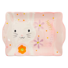 Multi Cartoon Rabbit Ceramic Baking Dish Cute Bunny Food Tray