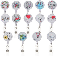 17Pcs Multi Color Nurse Badge Reels Retractable Rotatable Steel Clips