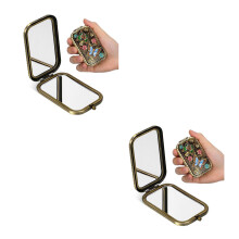 2 Pcs Vanity Mirror Miss Woman Small Double Sided Vintage Makeup