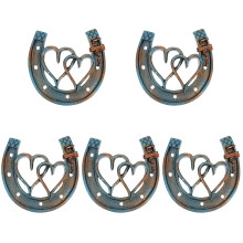 5Pcs Black Resin Horseshoe Sculpture Wall Hanging Vintage Wall Decor