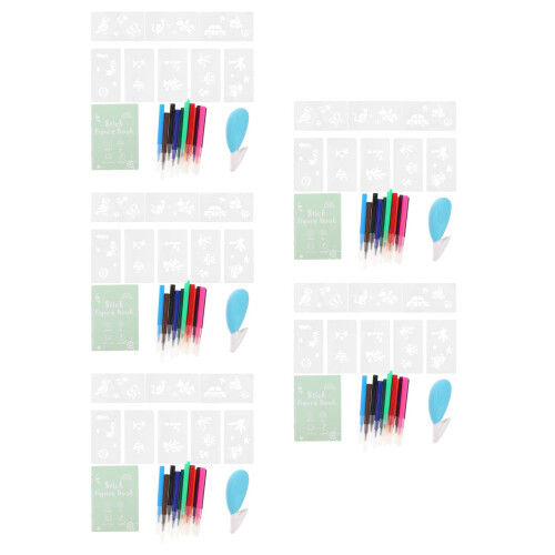 5Ensembles Ensemble Paint Marker Enfants Lavable Stencils