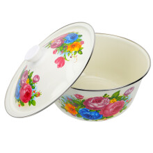Creative Enamel Basin Soup Basin with Lid Home Supplies