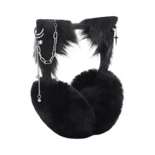 Warm Soft Earmuffs Featuring Puss Ears Design For Cold-Black