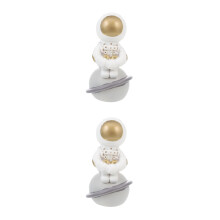 2St Gouden Resin Spaceman Ornament, Elegant Voor Desktop