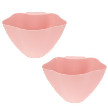 2Pcs Pink PP Beauty Salon Cart Trash Can Hanging Storage Bucket