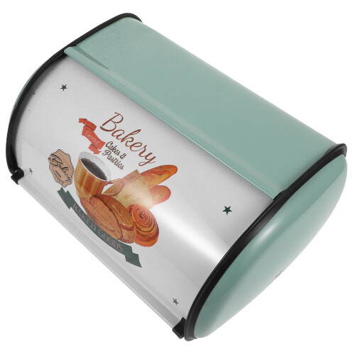 1Metal Sky-Blue Bread Bin Multi-Function Bread Box for Kitchen Counter