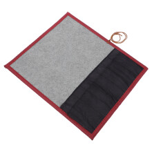 1Roll Large Capacity Bamboo Brush Roll Canvas Pencil Storage Bag