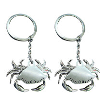20Pcs Stylish Zinc Alloy Silver Crab Keychains Metal Key Rings Decor