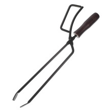 1Pc Bbq Charcoal Clamp Iron Tong with Wood Handle for Grilling