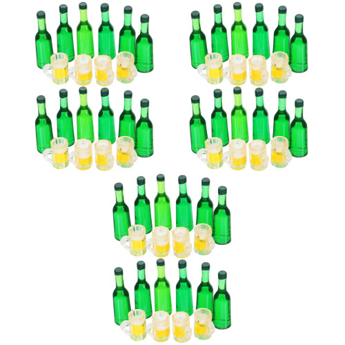 6Ensembles Miniatures Bouteilles Vert Résine Photo Décor Maison 1