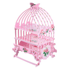 3-Lagiges Papier Cake Display Rack in Rosa Für Dessert Präsentation