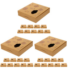 30Pcs Brown Paper Cupcake and Egg Tart Boxes Sturdy Bakery Carrier