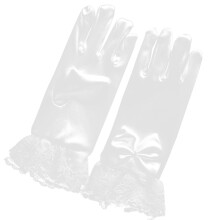 satijnen handschoenen met strik bloemenmeisje 8-12 wit