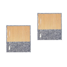 2Pcs Large Capacity Black Bamboo Brush Pen Roll Wrap Pencil Pouch