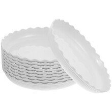 10Pcs Durable White Plant Pot Saucers PP Material Non-Slip Drip Trays