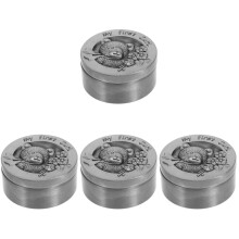 4Pièces Boîtes Rondes Bébé Argent Métal Pour Cheveux Fœtaux Souvenirs