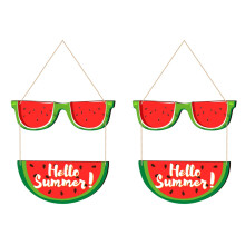 2 Sets Door Decoration Decorations Hanging Summer Themed Sign Plaque