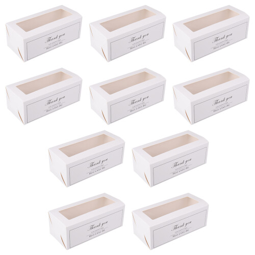 10St Cake Container Van Papier Met , Oliebestendig Wit