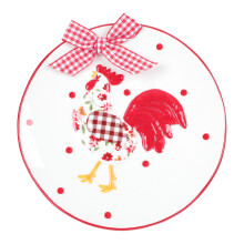 2Pcs Red Food Grade Ceramic Plates for Dessert Salad and Snacks