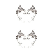 2 Pairs Elf Ears Adult Fairy Metal Aesthetic Cuffs Clips Jewelry