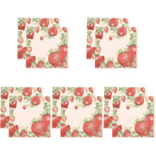 Zachte Decor Servetten Voor Feest Met Aardbeien Print
