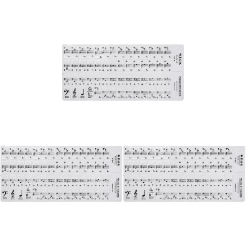3Feuilles Étiquettes Piano Blanches Pratiques Pour 1