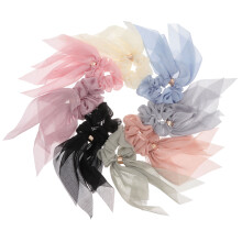 8Pcs Solid Color Elastic Hair Knot Cloth Band With Buckle For Women