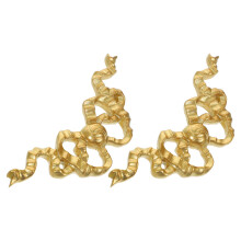 2Pcs Resin Bow Knot Wall Decor Golden Ornament for Room