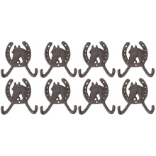 8Pcs Sturdy Grey Iron Clothes Hooks for Home Storage and Wall Hanging